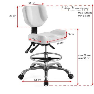 Taboret kosmetyczny A-4299 biały