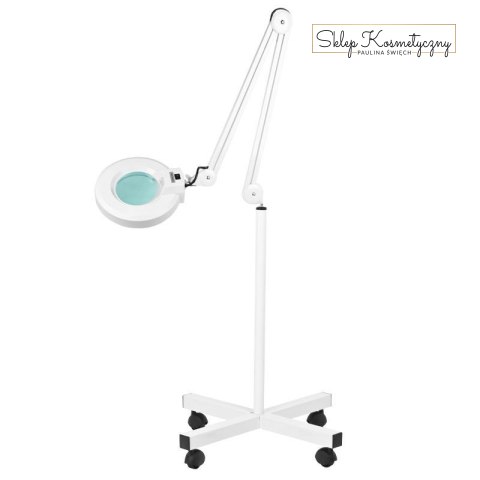 Lampa lupa S4 + statyw biała