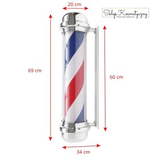 Plafon podświetlany pole barber shop BB-02 srebrny duży