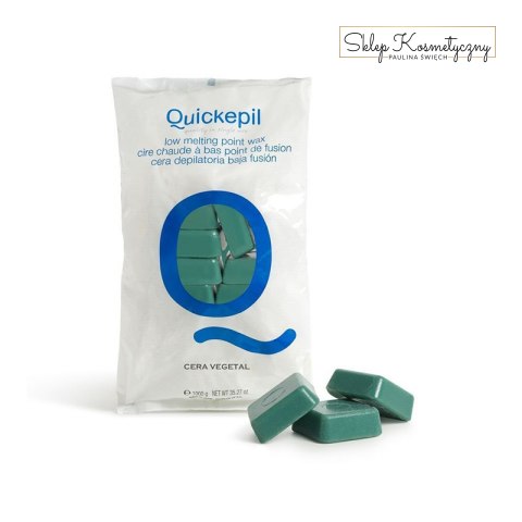 QUICKEPIL WOSK DO DEPILACJI TWARDY BEZPASKOWY DO DEPILACJI VEGETAL 1 KG ZIELONY