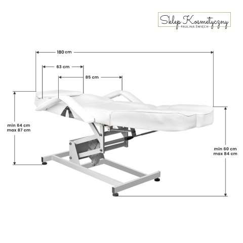 Fotel kosmetyczny elektr. Azzurro 673AS pedi 1 siln. biały