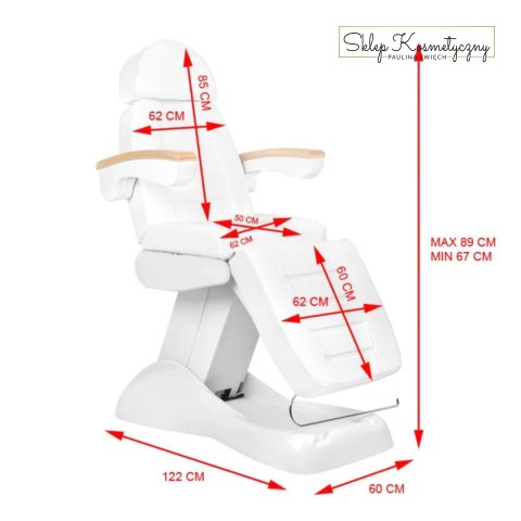 Fotel kosmetyczny elektr. Lux biały