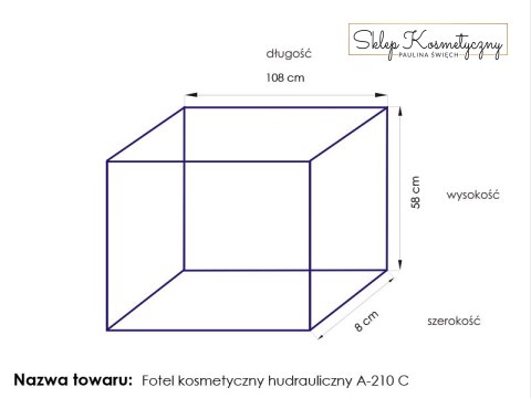 Fotel kosmetyczny hyd. A 210C pedi biały