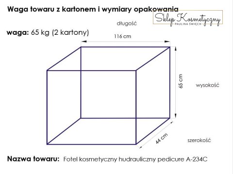 Fotel kosmetyczny hyd. A 234C pedi biały