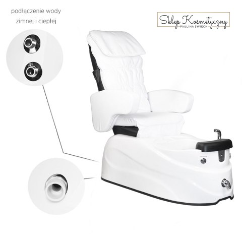 Fotel pedicure spa AS-122 white z funkcją masażu i pompą