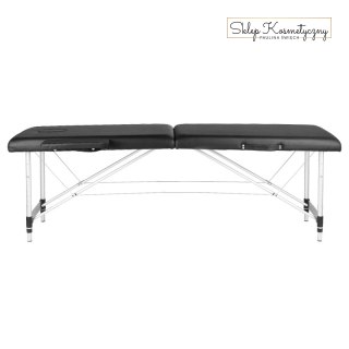 Stół składany do masażu aluminiowy komfort Activ Fizjo 2 segmenty czarny