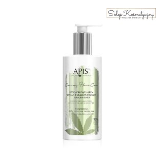 Apis cannabis home care regenerujący krem do rąk z olejem z konopi i masłem shea 300 ml