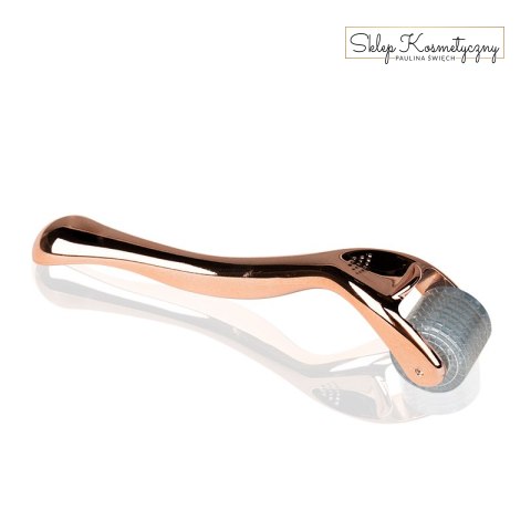 Derma roller do mezoterapii rose gold 1,5 mm 192 igły tytanowe