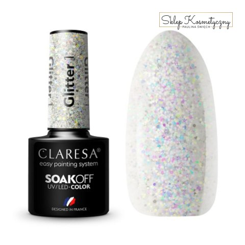 CLARESA Lakier hybrydowy GLITTER 1 -5g