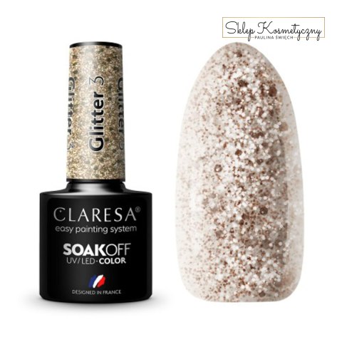 CLARESA Lakier hybrydowy GLITTER 3 -5g