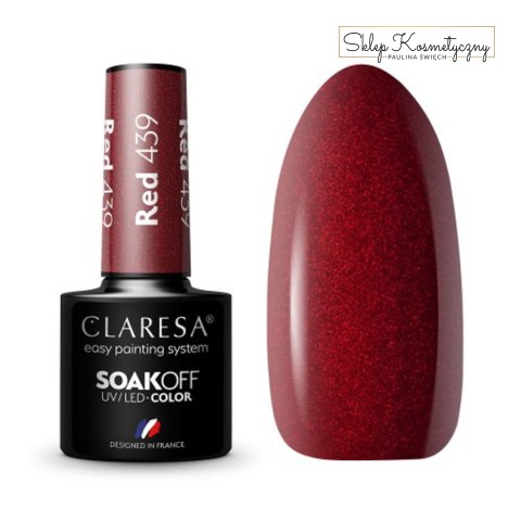 CLARESA Lakier hybrydowy RED 439 -5g