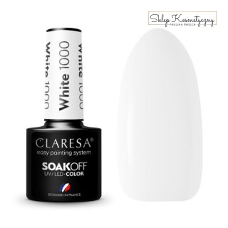 CLARESA Lakier hybrydowy WHITE 1000 -5g