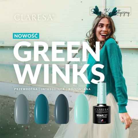 CLARESA lakier hybrydowy GREEN WINKS 3 -5g