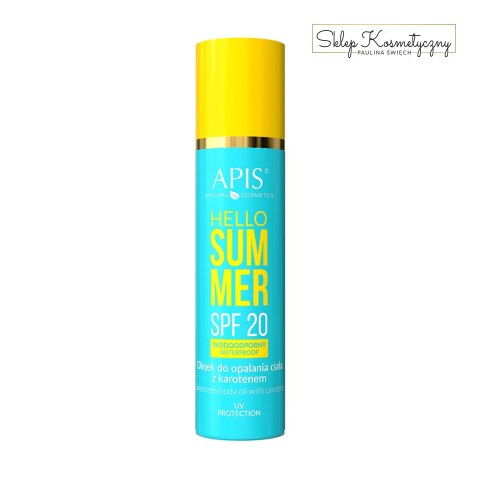 Apis hello summer aktywator spf 20, olejek do opalania ciała z karotenem 150 ml