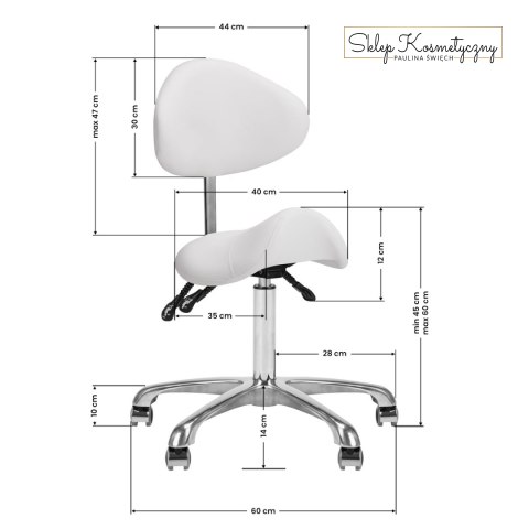 Taboret kosmetyczny 1004 Giovanni biały