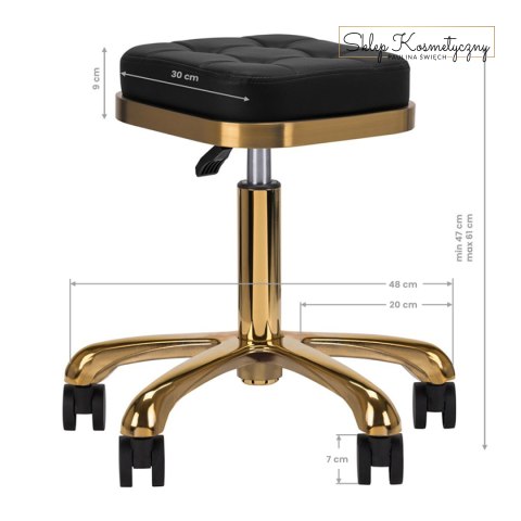 Taboret kosmetyczny M-1645 złoto czarny