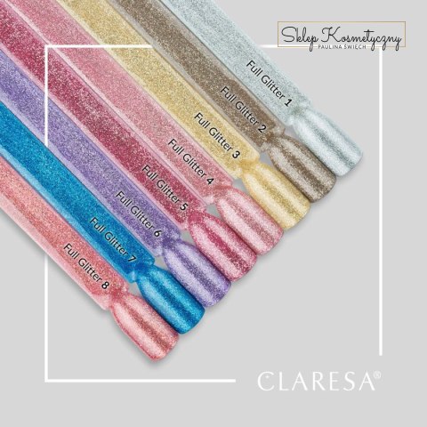 CLARESA Lakier hybrydowy FULL GLITTER 8 -5g