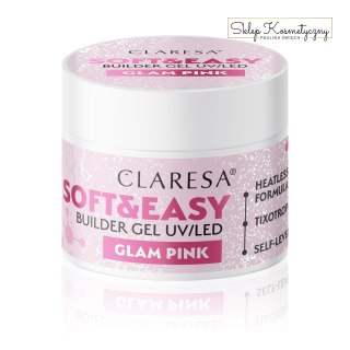 Claresa żel budujący Soft&Easy glam pink 90g