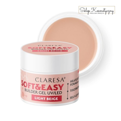 Claresa żel budujący Soft&Easy gel light beige 12g