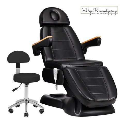 Fotel kosmetyczny elektryczny SILLON Lux 273b + taboret 304 czarny