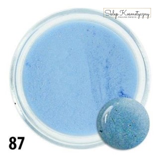 Akryl 87 kolorowy proszek akrylowy 4g delikatny jasny niebieski z brokatem