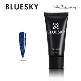 Akrylożel Bluesky Gum Gel Crystal 09 granat z brokatem 60g