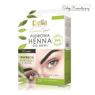 Delia pudrowa henna do brwi 1.0 czarna ziołowa