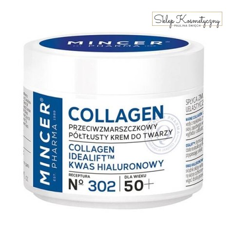 Collagen 50+ przeciwzmarszczkowy półtłusty krem do twarzy No.302 50ml