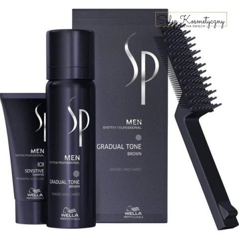 Wella Professionals SP Men Gradual Tone Brown zestaw do stopniowej eliminacji siwizny pianka pigmentująca 60ml + łagodny szampon