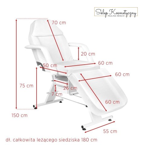 Fotel kosmetyczny Basic 202 z kuwetami biały