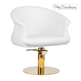 Gabbiano fotel fryzjerski Wersal złoto biały