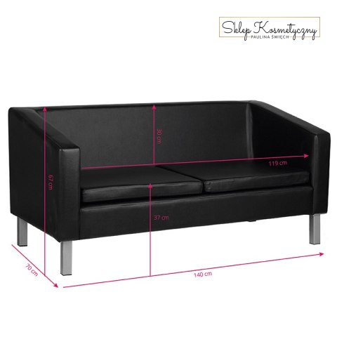 Gabbiano sofa do poczekalni BM18003 czarna