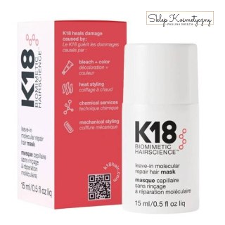 K18 Leave-In Molecular Repair Hair Mask odbudowująca maska molekularna do włosów bez spłukiwania 15ml (P1)