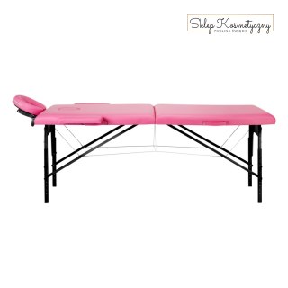 Stół składany do masażu drewniany Komfort Activ Fizjo 2 segmentowe róż czarne drewno