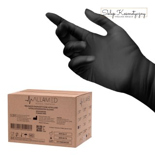 All4med jednorazowe rękawice diagnostyczne nitrylowe czarne XS 10 x100szt