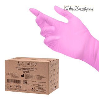 All4med jednorazowe rękawice diagnostyczne nitrylowe różowe L 10 x100szt