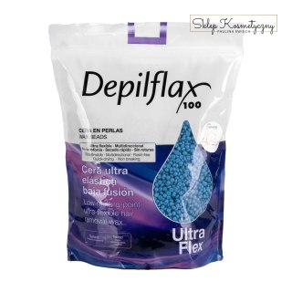 Depilflax 100 elastyczny wosk do depilacji o niskiej temperaturze topnienia perłowy Ultraflex blue 1000g