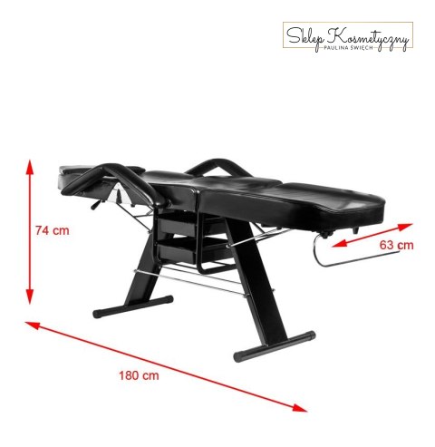 Fotel kosmetyczny A202 z kuwetami czarny