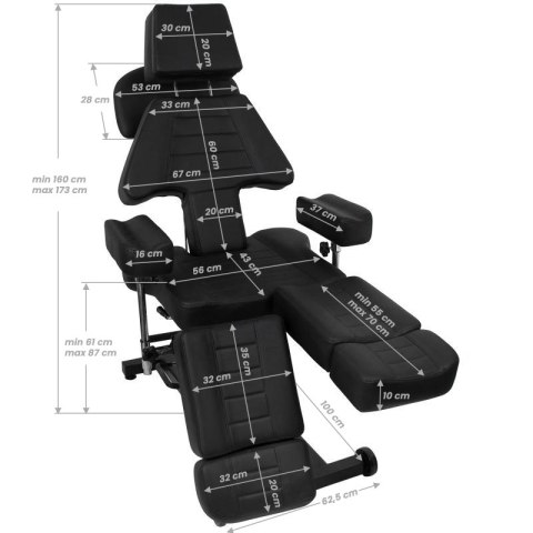 Fotel do tatuażu Pro Ink 603B czarny