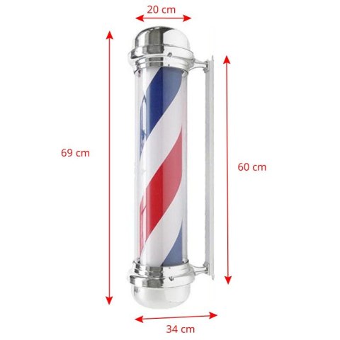 Plafon podświetlany pole barber shop BB-02 srebrny duży