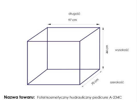 Fotel kosmetyczny hyd. A 234C pedi biały