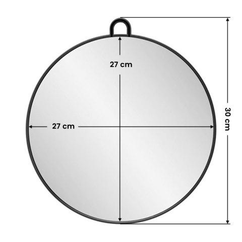 Lusterko fryzjerskie okrągłe Q-29 czarne
