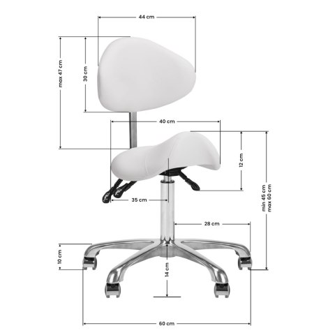 Taboret kosmetyczny 1004 Giovanni biały